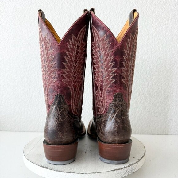 Rod Patrick Womens Cowboy Boots 10A Brown Western Cowgirl Mid Calf Blunt Toe - Picture 5 of 15